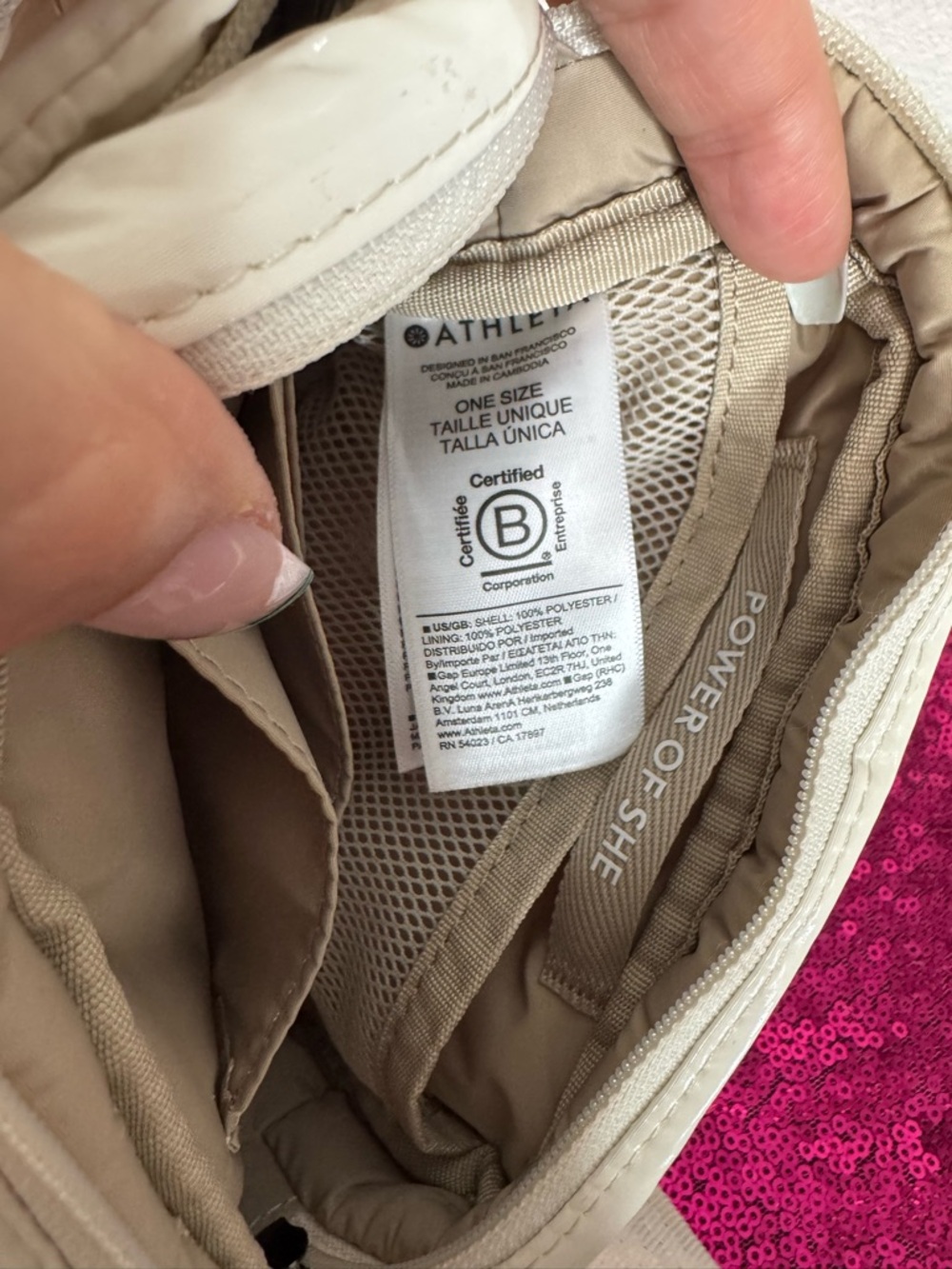 ATHLETA 🌟 Quilted Cream Crossbody Belt Bag Fanny (One Size) - Picture 10 of 14